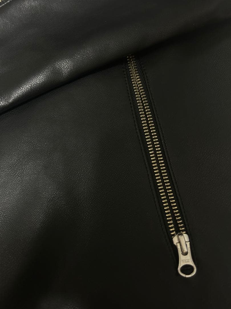 極美品TAKEO KIKUCHI ブラックレザーライダースジャケット Mサイズ