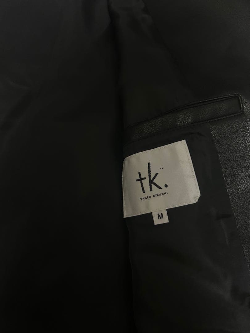 極美品TAKEO KIKUCHI ブラックレザーライダースジャケット Mサイズ