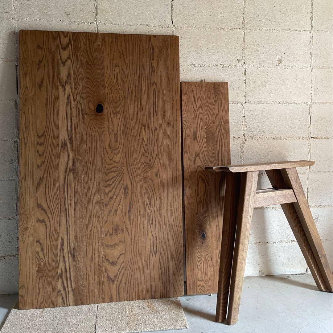 unico ADDAYウニコ アディ　ダイニングテーブル　オーク無垢材　棚板付