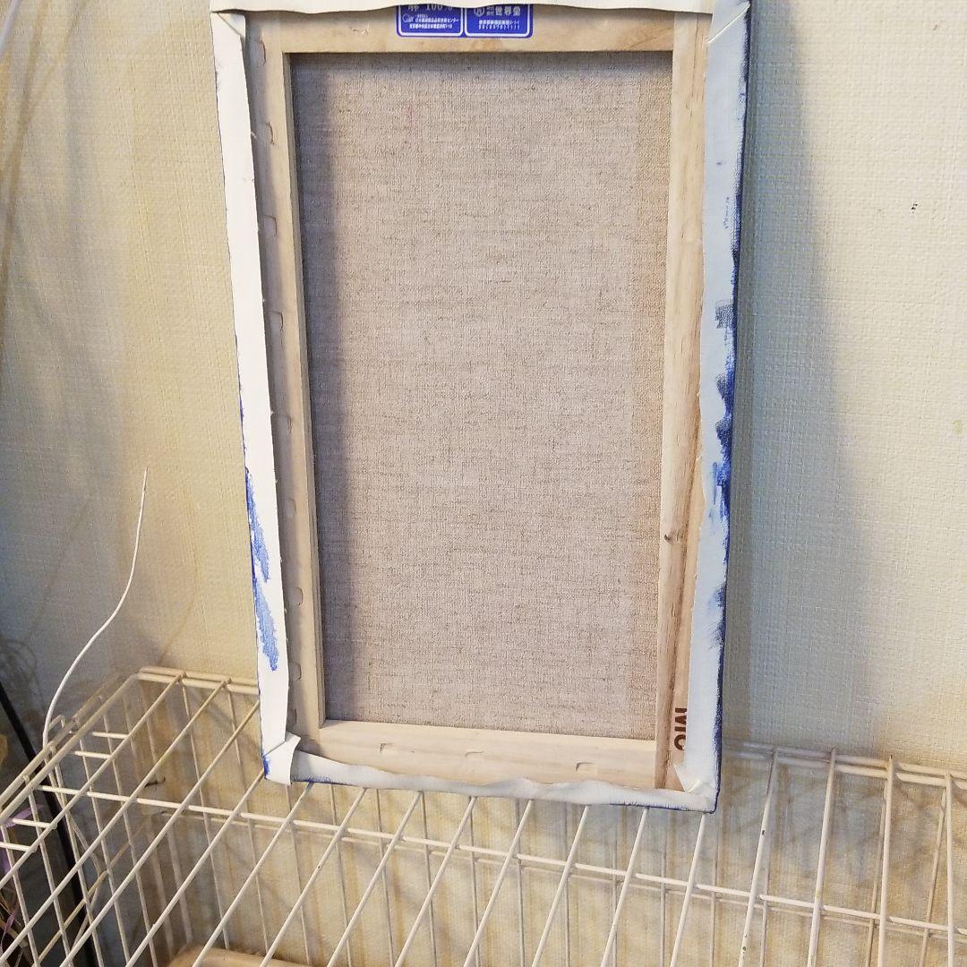 油絵　頭に花をのせたラマ