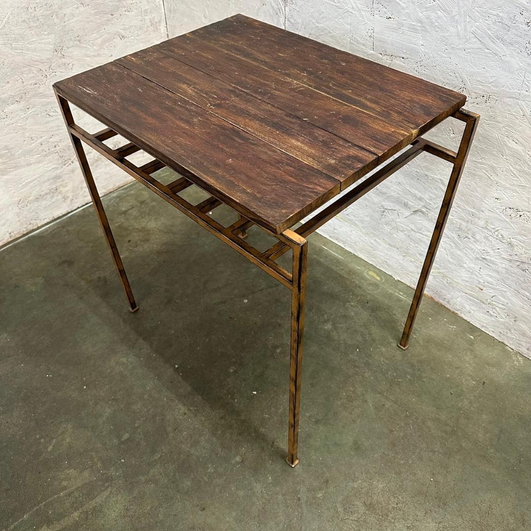 ウッドテーブル アンティーク オールド加工 アイアン家具 Y0286