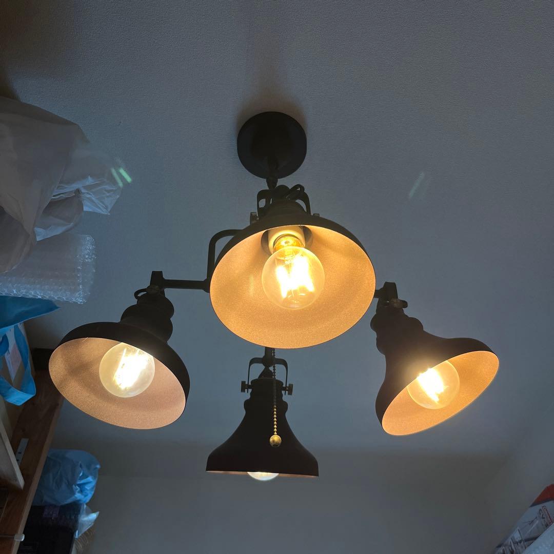 RUSTY FOUR CUP LIGHT アイアンブラック黒プルスイッチライト