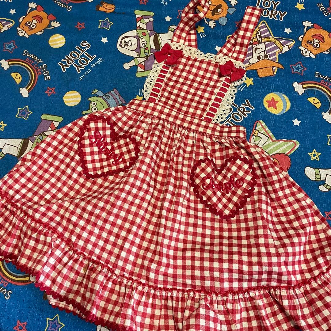 シャーリーテンプル　ギンガムチェックジャンパースカート130