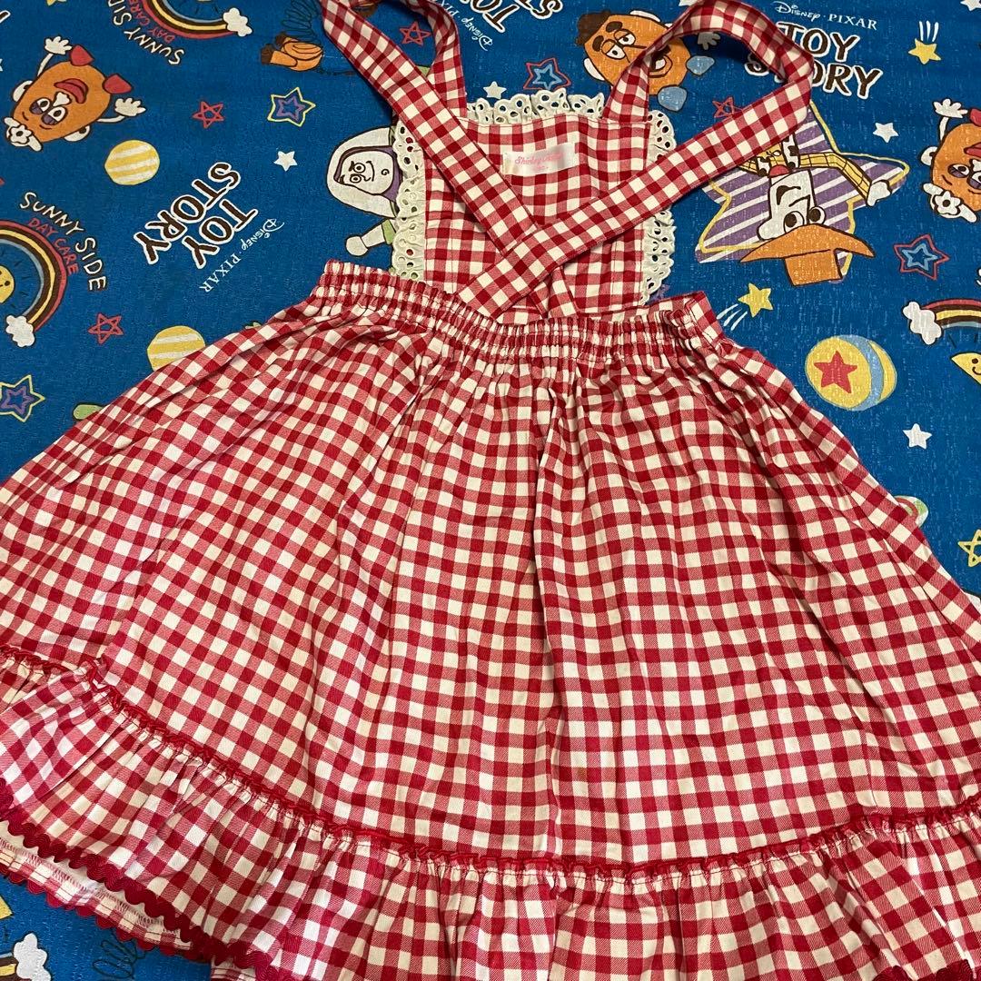 シャーリーテンプル　ギンガムチェックジャンパースカート130