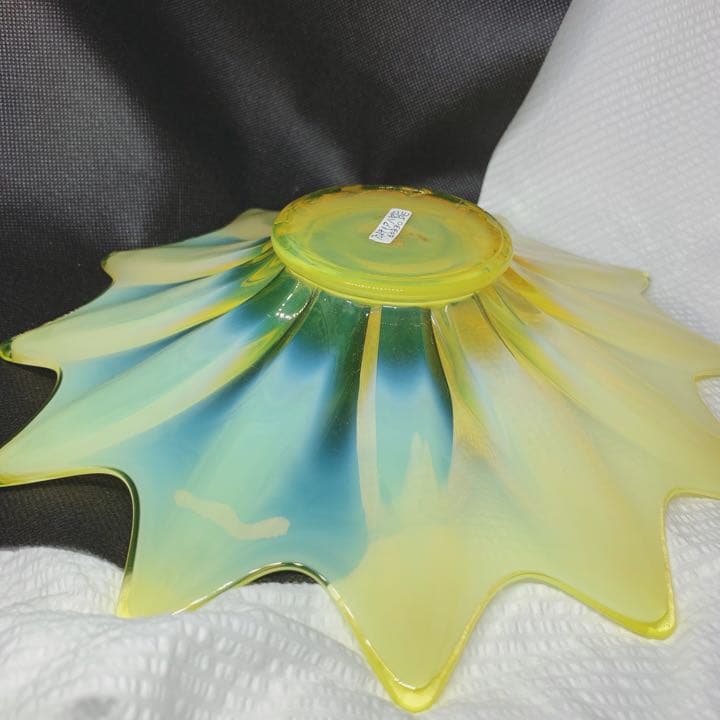 フォストリア　エアルーム　ウラン　ガラス　グラス　黄色　ワセリン　プレート　皿