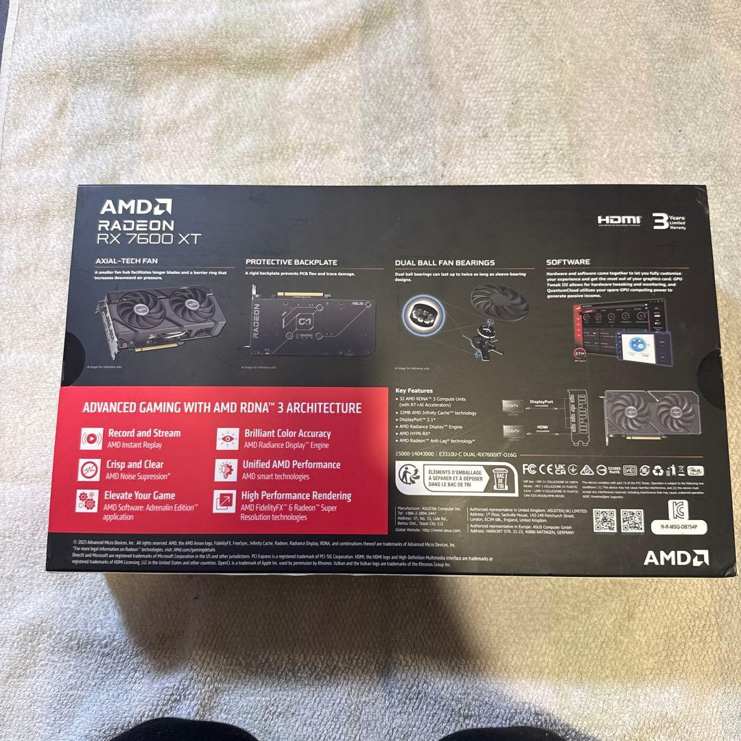 パソコンデスク ASUS Radeon RX 7600 XT 16GB OC Edition