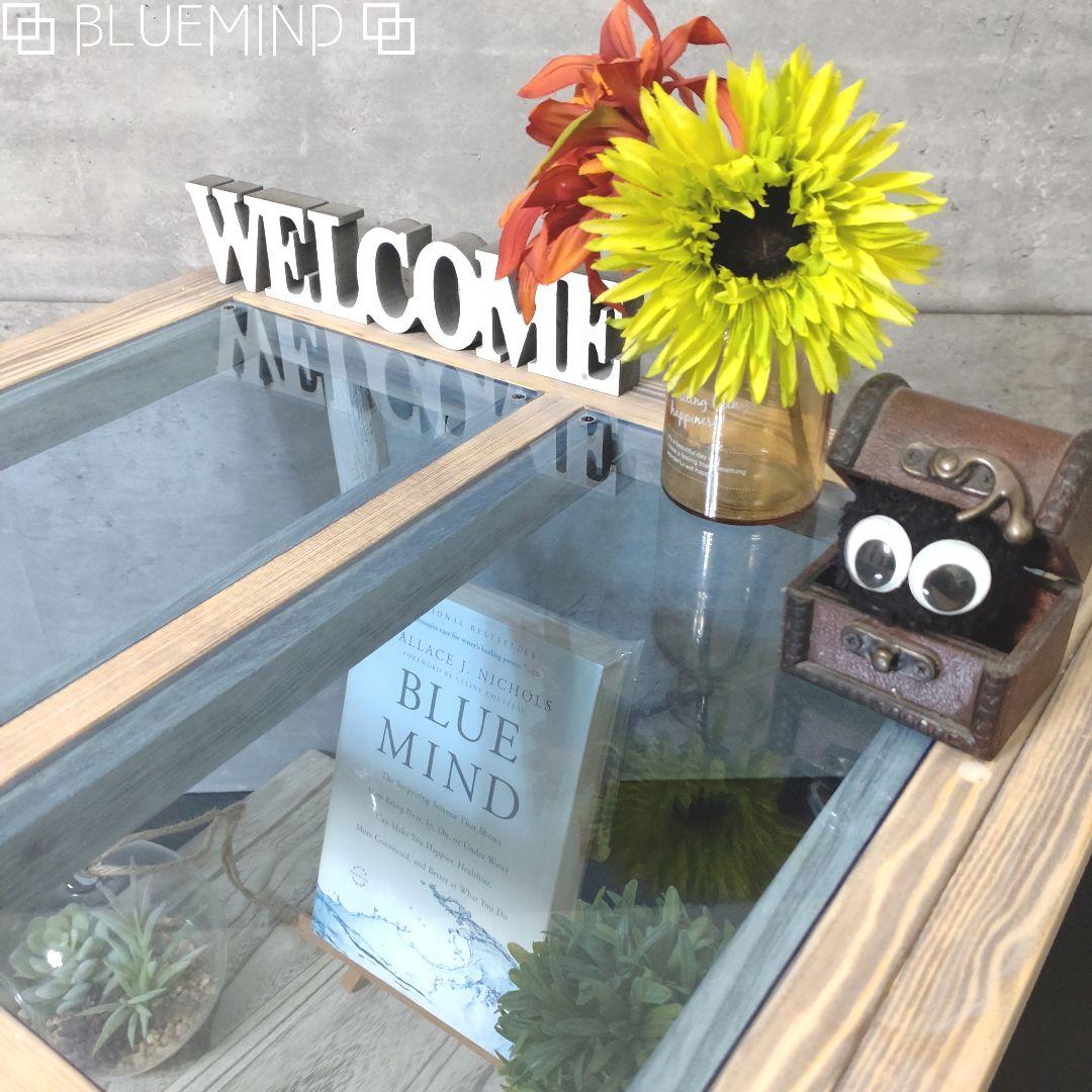 No.1201 ブルーアクリルの流木テーブル 流木インテリア