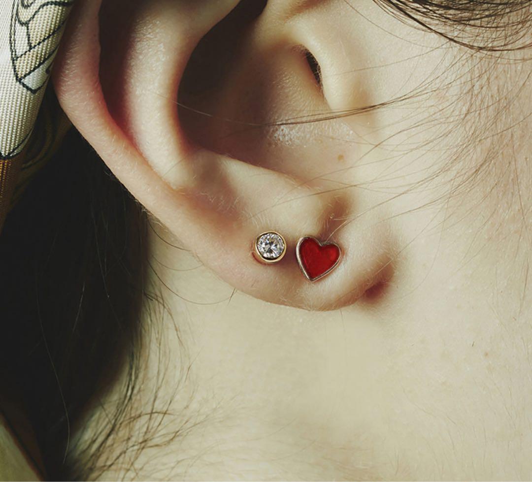 GIGジジAmour earrings ピアス現行品　カーネリアン　ダイヤモンド