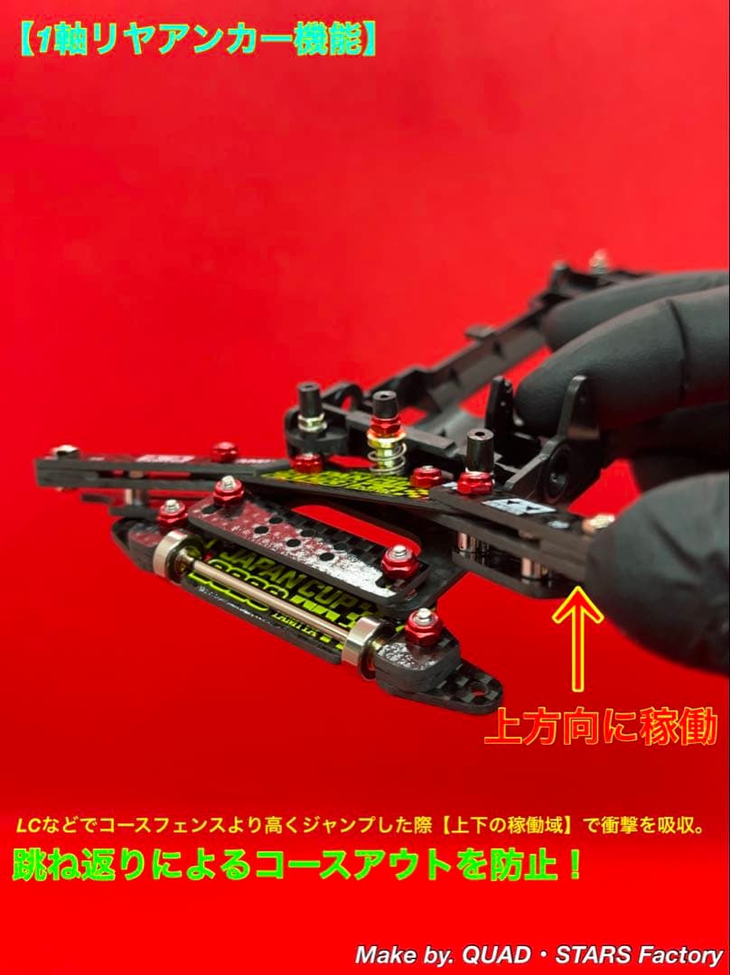 【ミニ四駆・VZ用】1軸リヤアンカー＋リヤスキッド＋モーター押さえ＋ Aパーツ