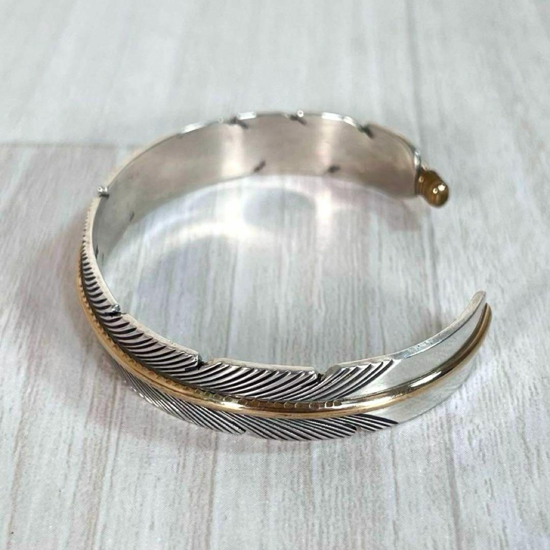 【美品】ナバホ族 インディアンジュエリー　バングル　12KGF　ハーヴィーメイス