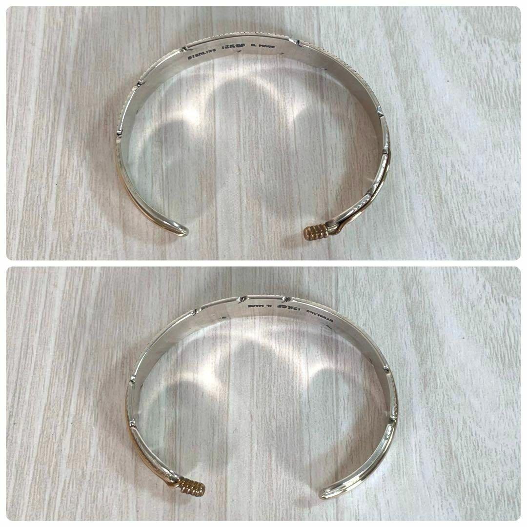 【美品】ナバホ族 インディアンジュエリー　バングル　12KGF　ハーヴィーメイス