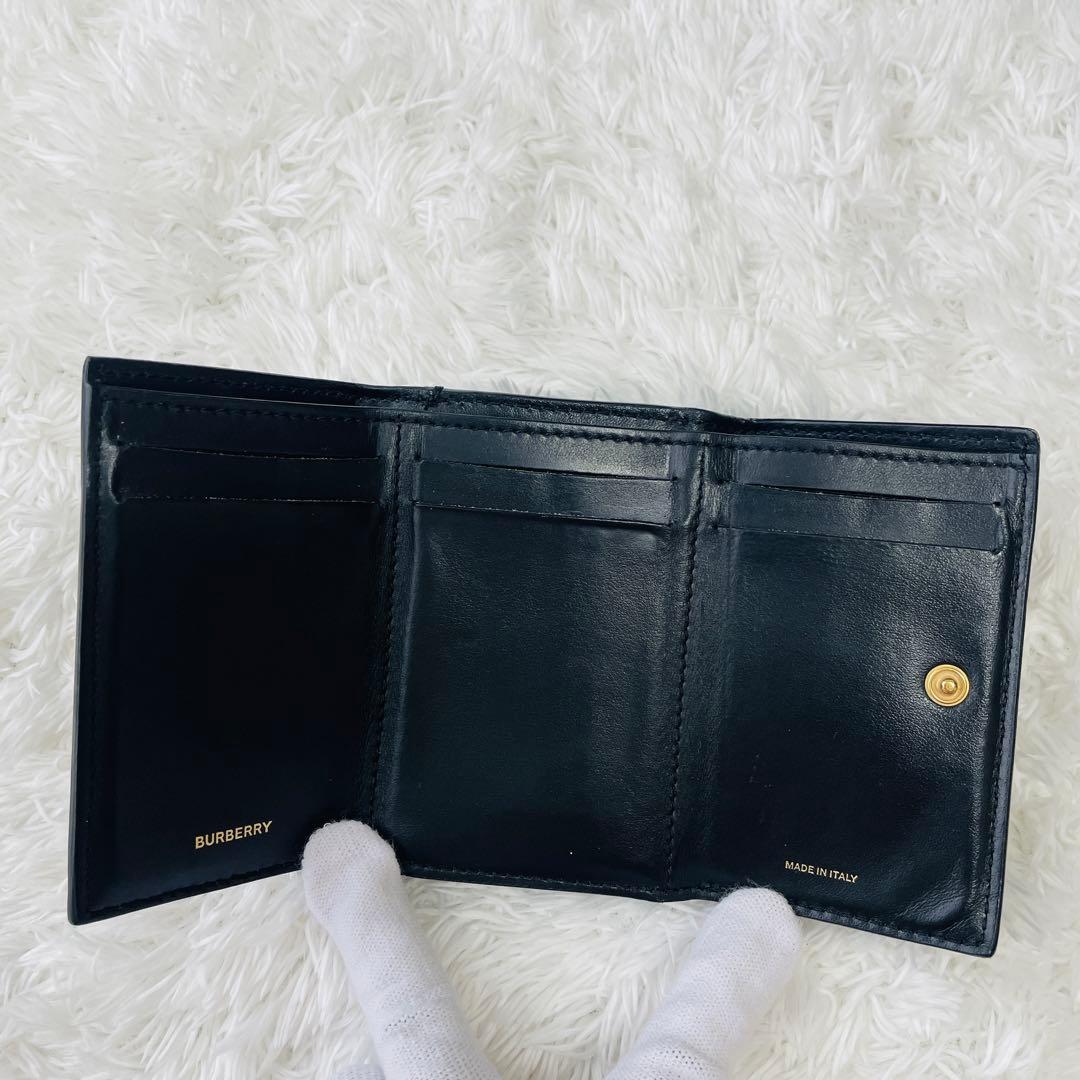 近年✨極美品 TBロゴ バーバリー 三つ折り財布 コンパクトウォレット ミニ財布