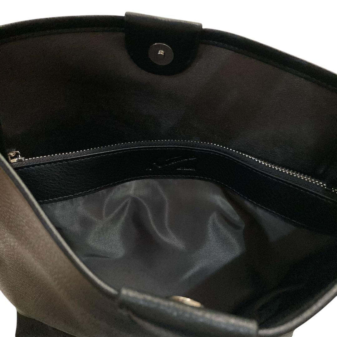 未使用⭐︎Kitamura 黒 2wayレザーショルダーバッグ インナーポーチ付き