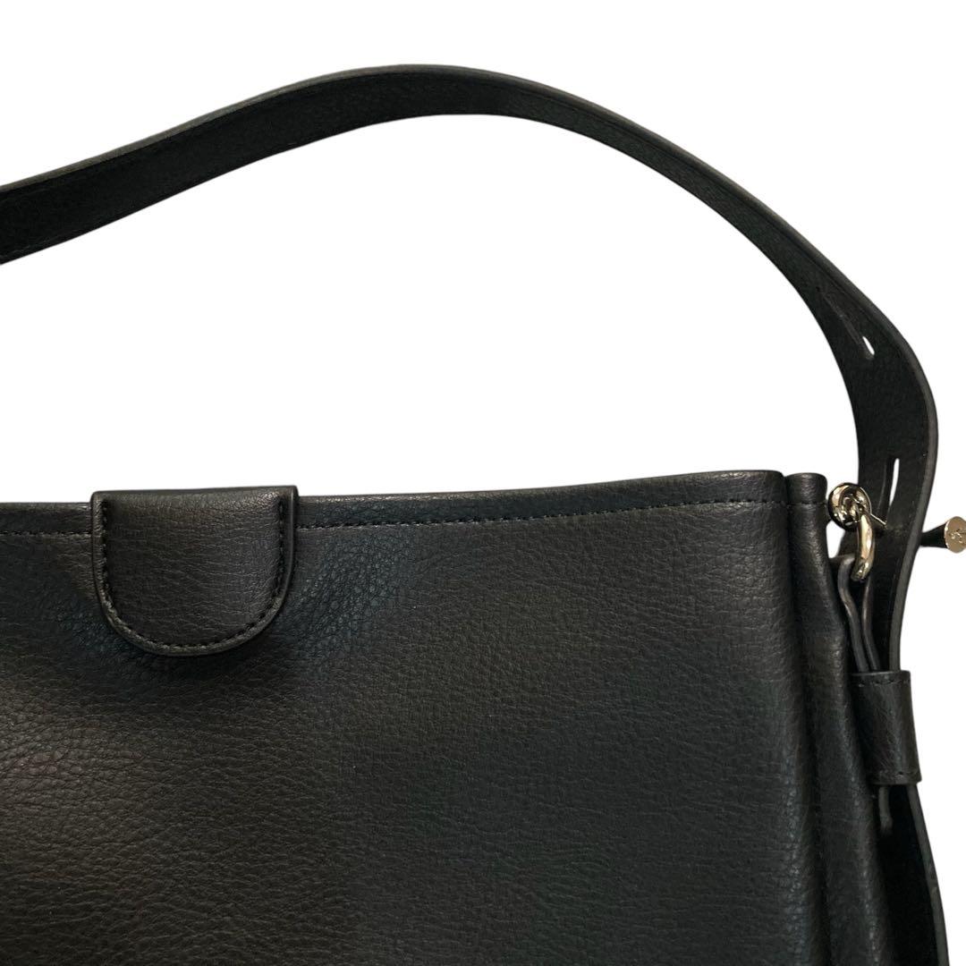 未使用⭐︎Kitamura 黒 2wayレザーショルダーバッグ インナーポーチ付き