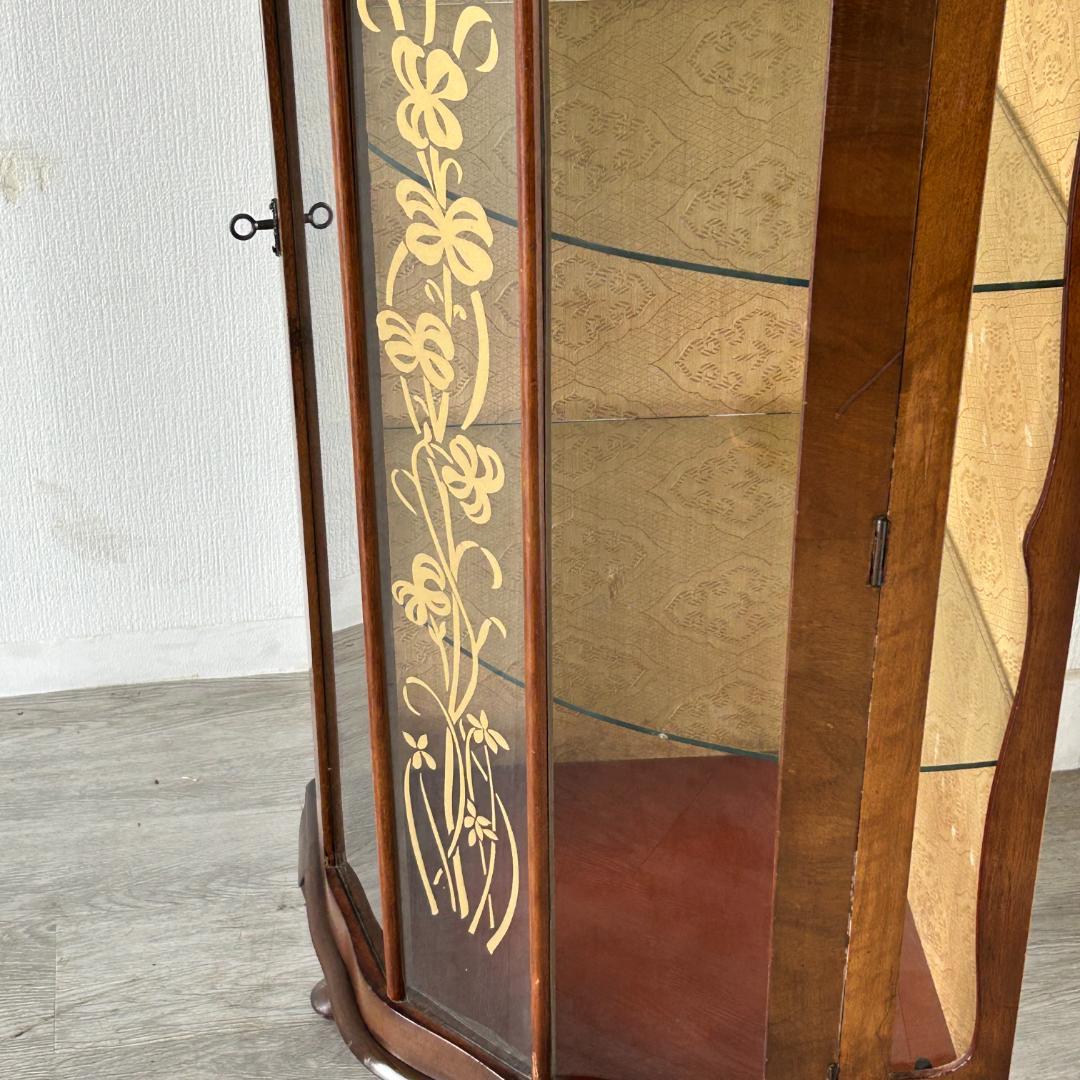 イギリス アンティーク家具 コーナー ディスプレイ キャビネット 765A