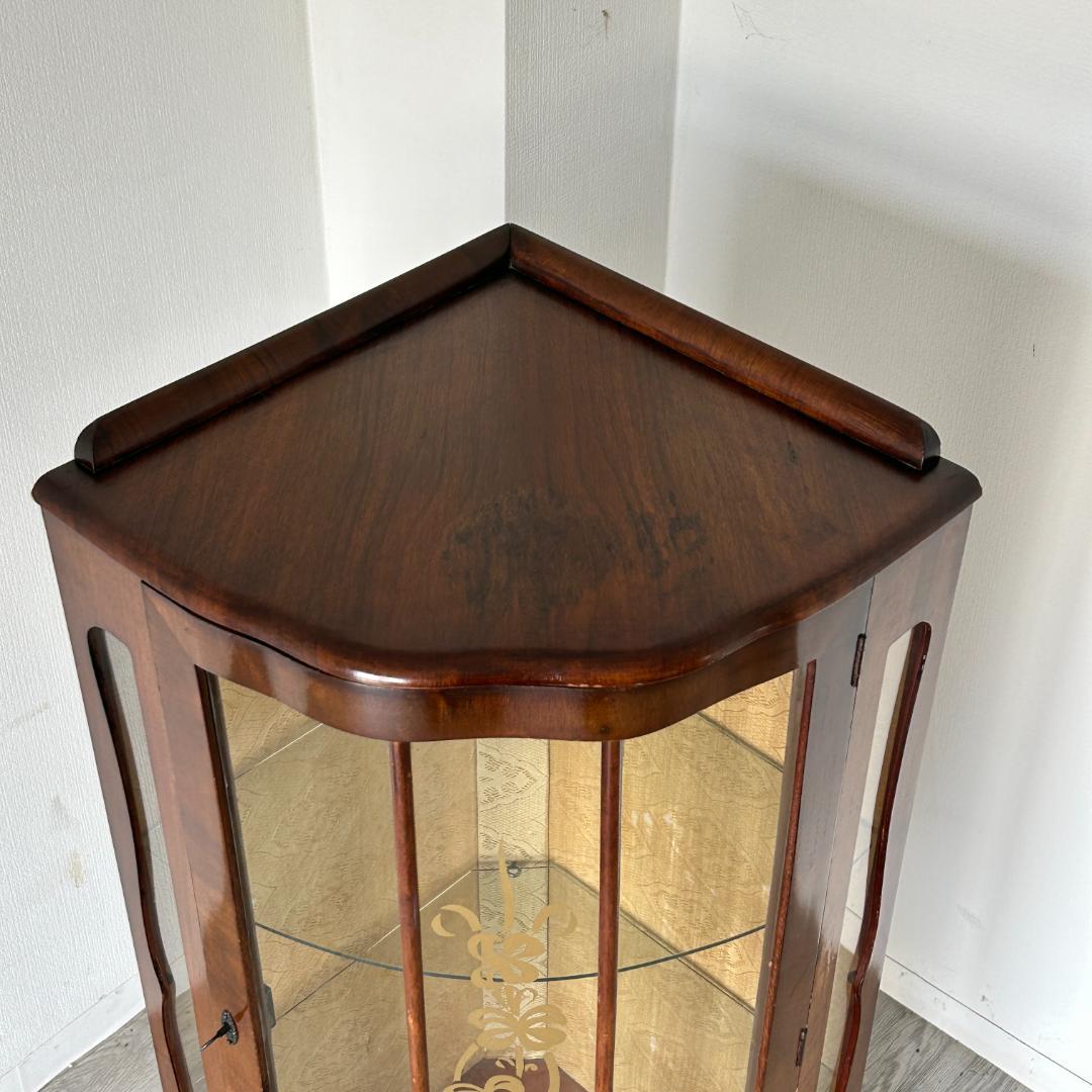 イギリス アンティーク家具 コーナー ディスプレイ キャビネット 765A