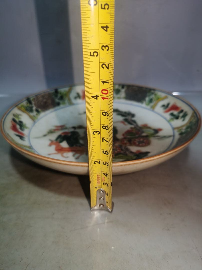 旧家蔵出　清国時代　粉彩瓷 ·五彩皿 逸品　大清康熙年製 お皿　置物