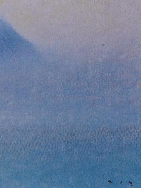 牛島憲之、【黎明富士】、希少な額装用画集より、新品額装付、状態良好