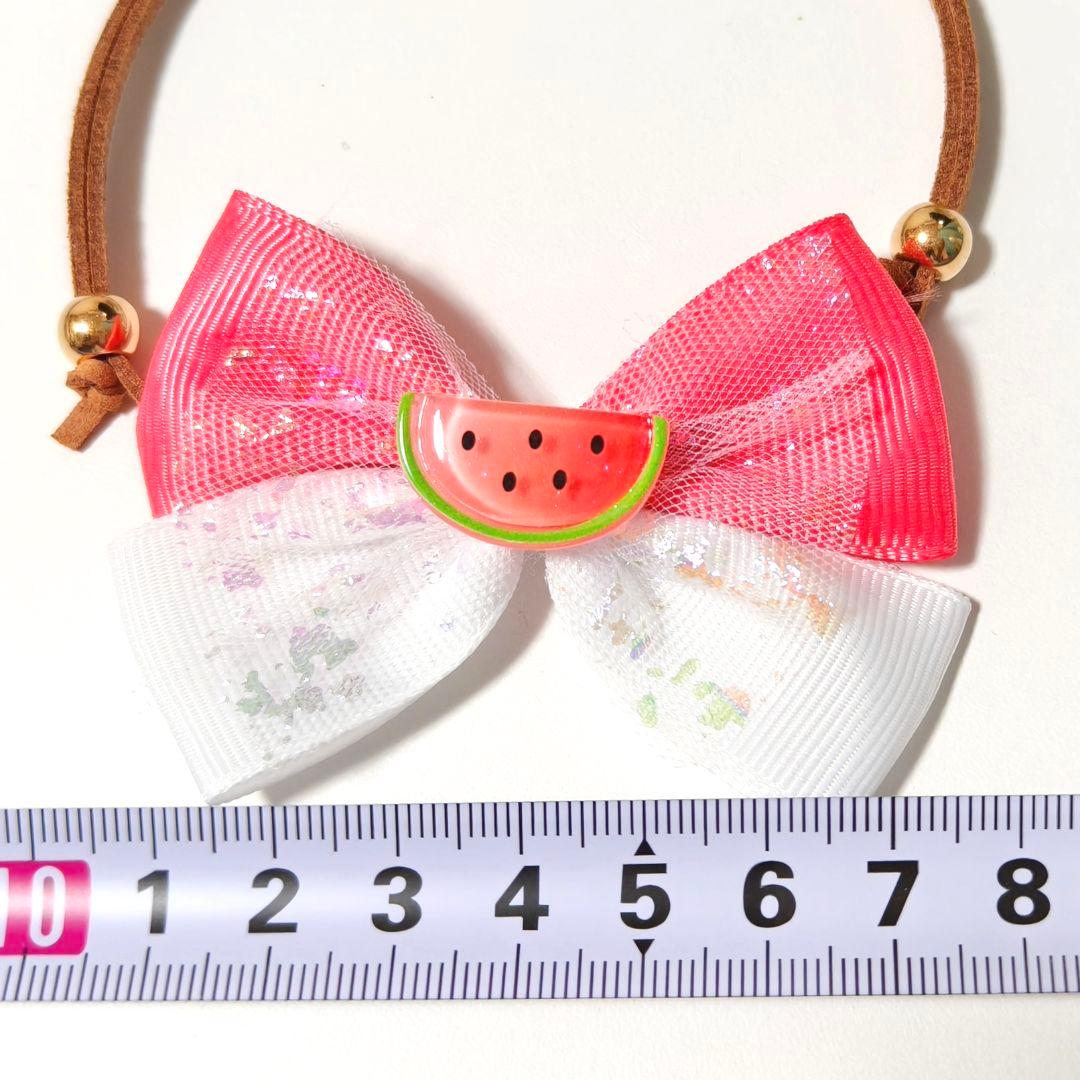 夏トリミングチョーカーリボン　ペットサロン用　貝殻シェル　スイカ　パイナップル