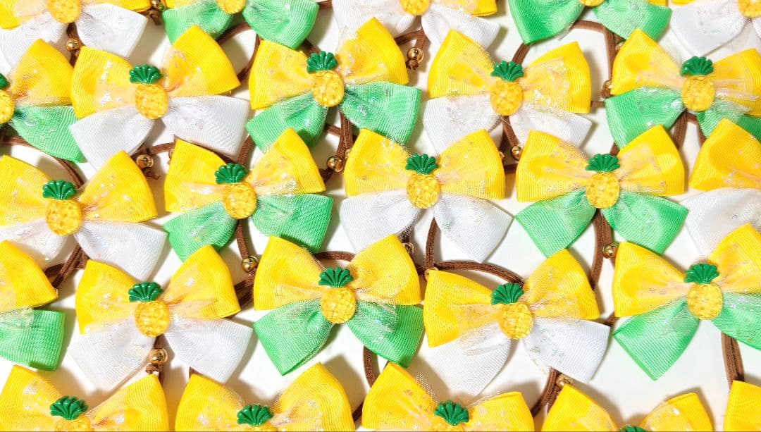 夏トリミングチョーカーリボン　ペットサロン用　貝殻シェル　スイカ　パイナップル