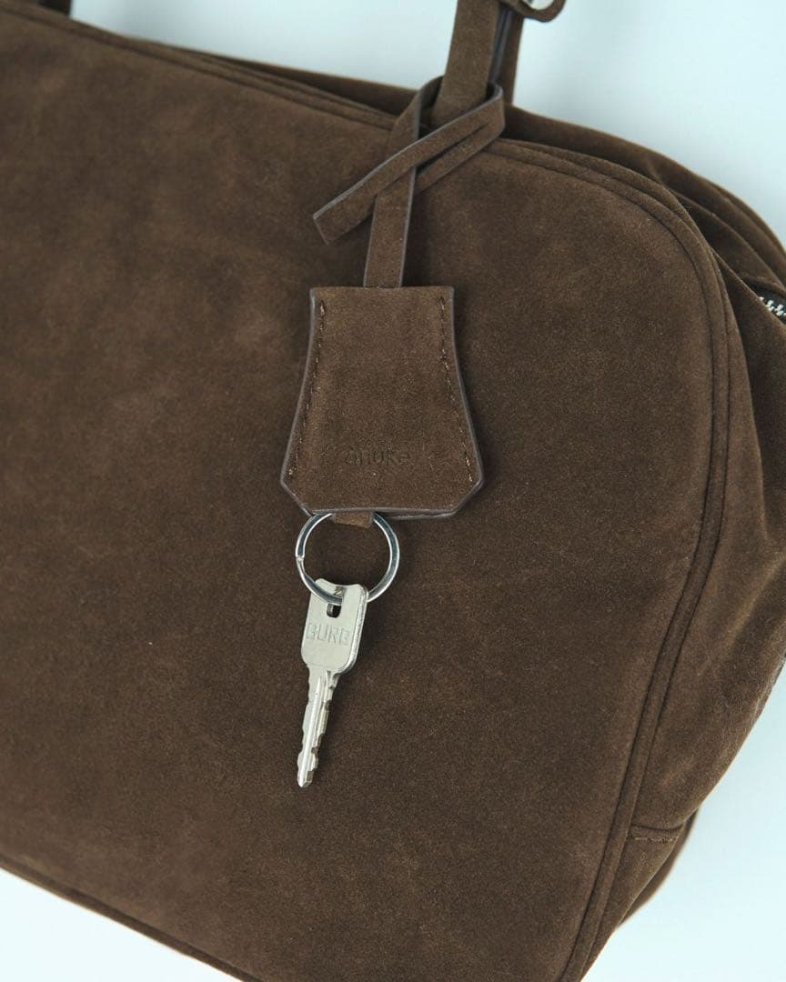 【美品】anuke Ecoleather Boston Bag（ブラウン）