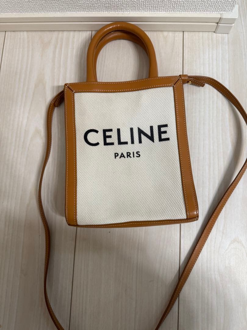 CELINE ショルダーバッグ ホワイト/ブラウン