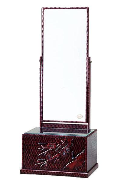 極美品◆伝統工芸◆鎌倉彫◆鏡台/姿見「梅の図」桐の引出し◆梱包・発送たのメル便