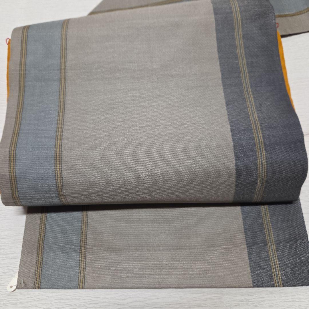 名古屋帯　両面かわり織り　格子　吉野間道　夏、単衣、袷オールシーズン　7228