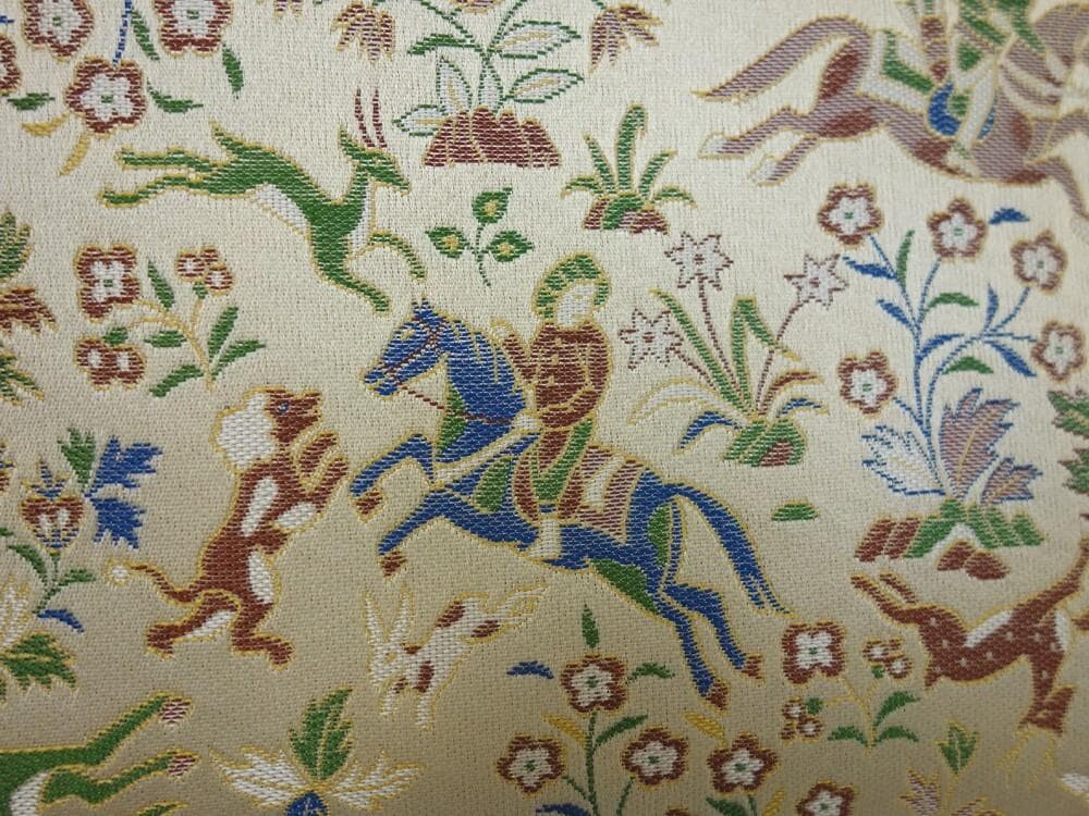 未使用美品 和装小物 利休バック 狩猟紋様 ベージュ■ON71028-10