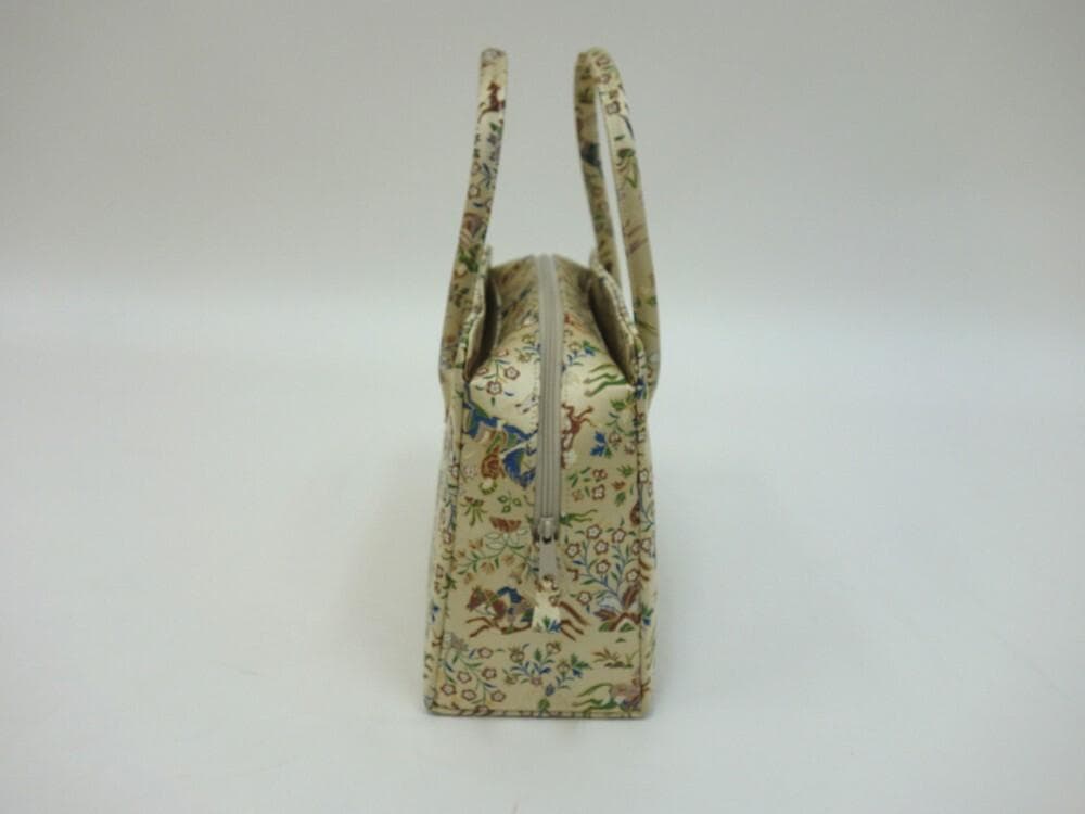 未使用美品 和装小物 利休バック 狩猟紋様 ベージュ■ON71028-10