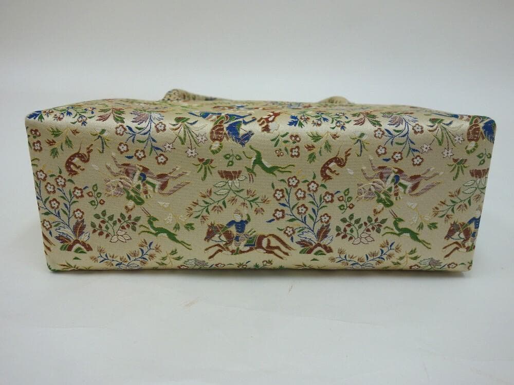 未使用美品 和装小物 利休バック 狩猟紋様 ベージュ■ON71028-10