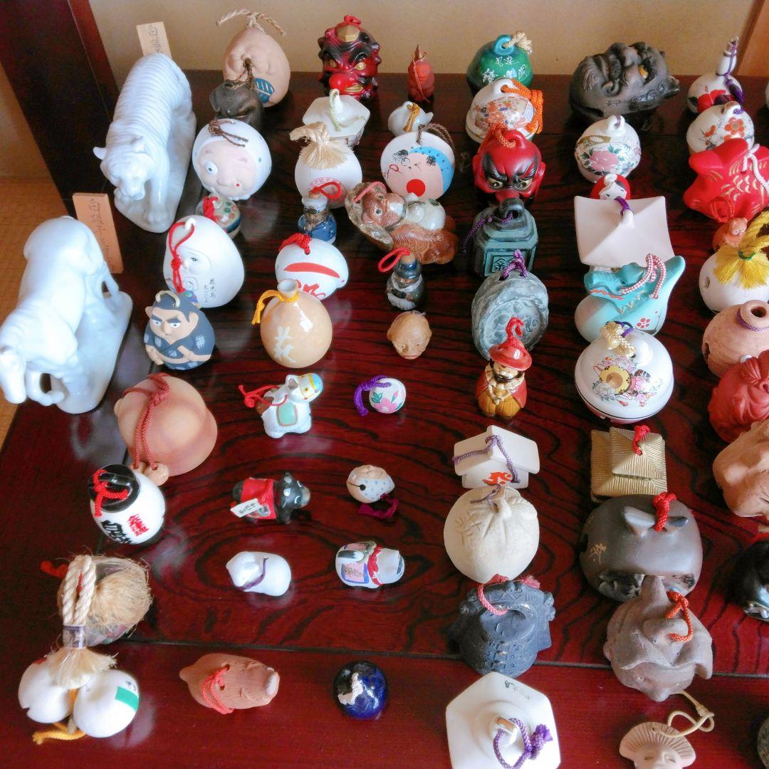 【昭和時代の全国の土鈴】107個　鋳物鈴他34個　まとめ売り 外国の方へお土産♡