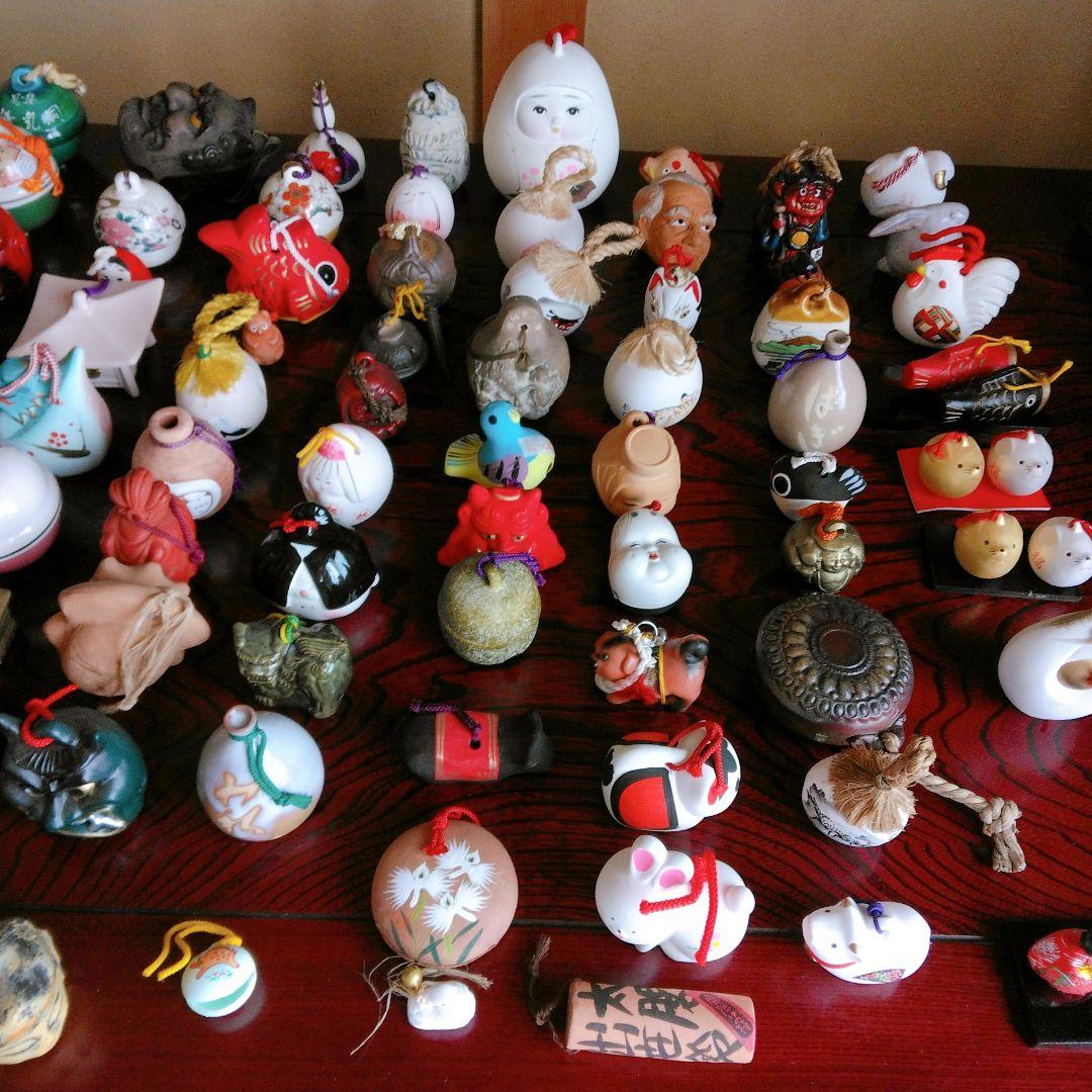 【昭和時代の全国の土鈴】107個　鋳物鈴他34個　まとめ売り 外国の方へお土産♡