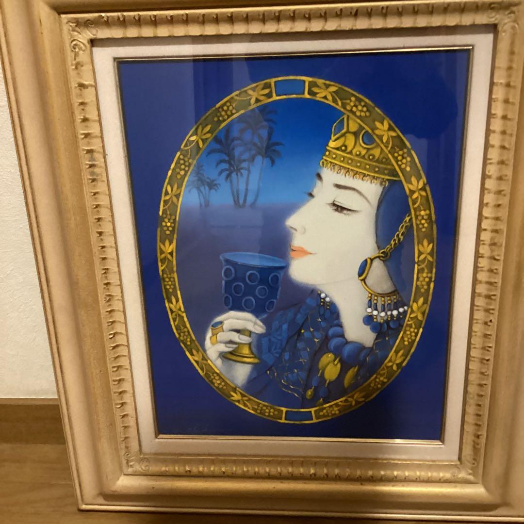大久保千尋　【　油彩画　タイトル　マグリブの王妃　】　F6号　額装仕立　即決品