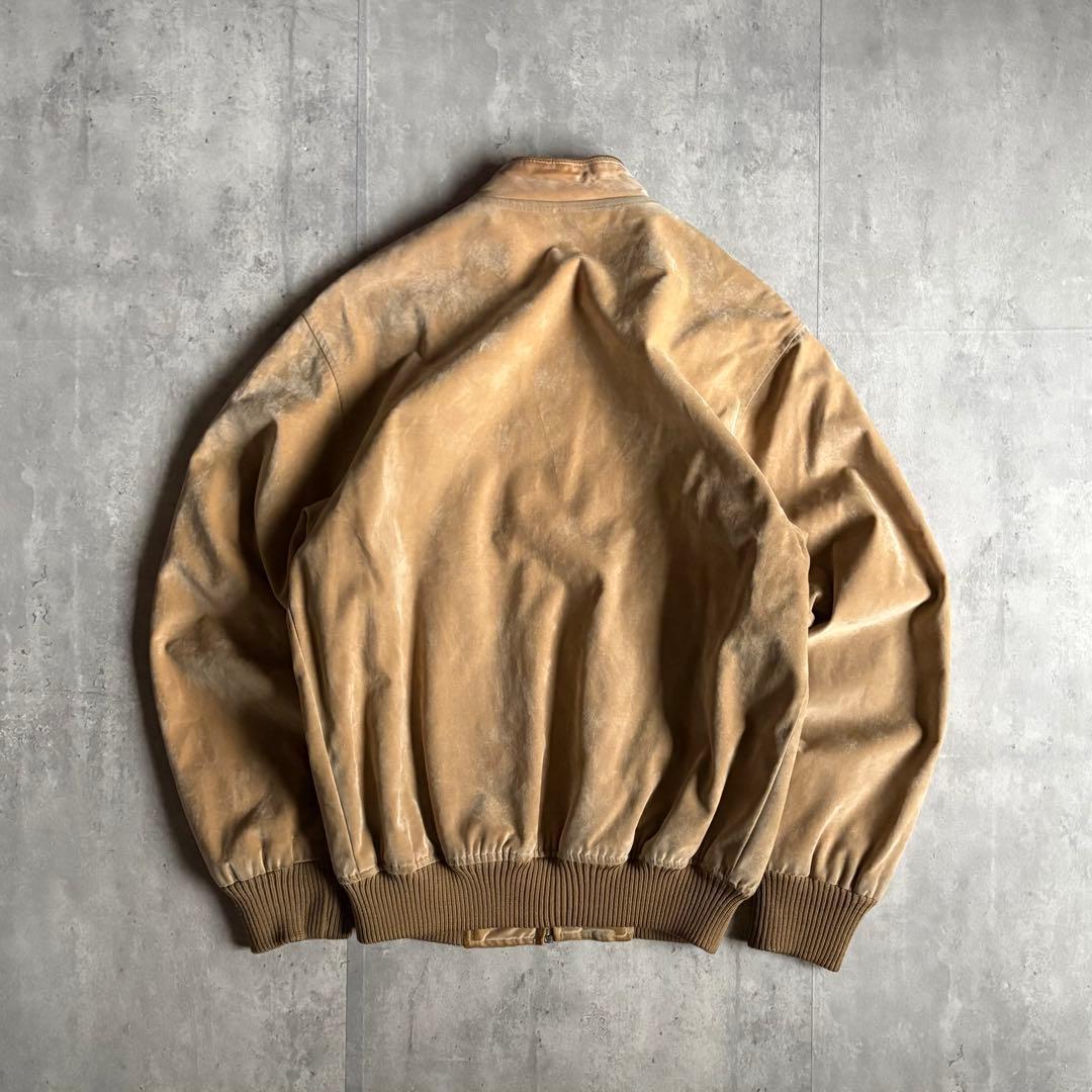 【80s vintage】レーヨン100 ジップブルゾン　裏地チェック　短丈