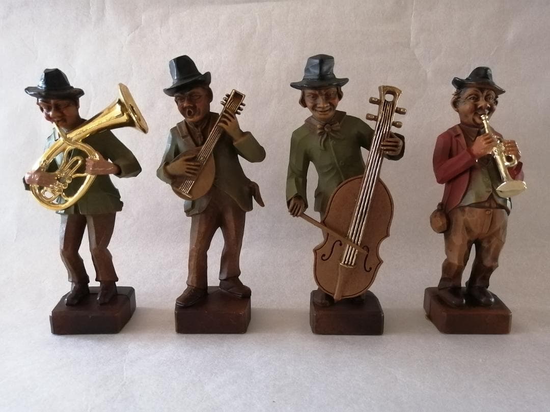 ヴィンテージ　木堀風人形　West Germany　4体セット