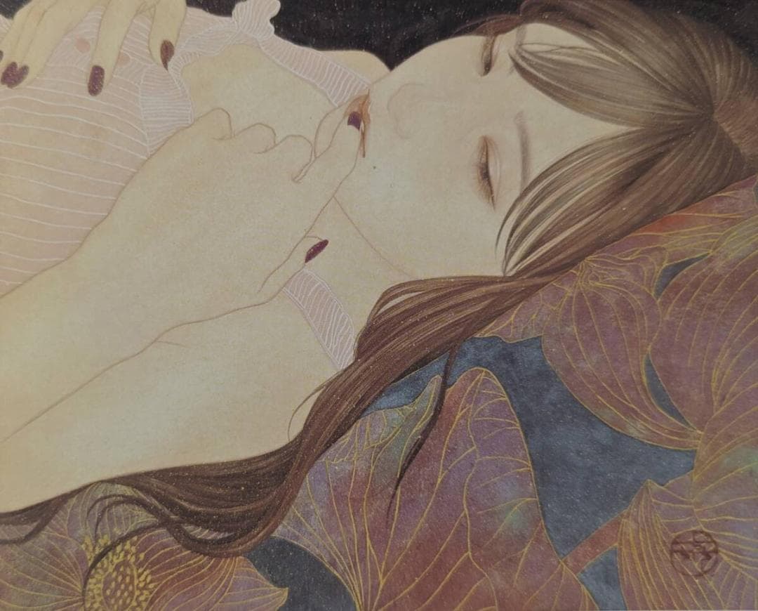 下重ななみ、「同じ温度で」、希少画集・額装画、日本製・新品額縁にて額装致します