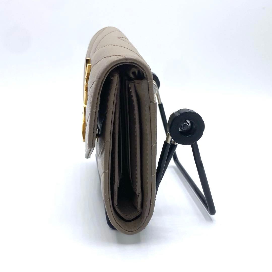 箱付き⭐サンローランパリ 三つ折り財布 キルティング YSL カサンドラ