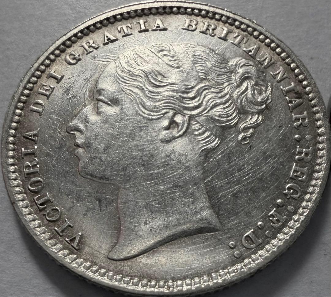 k*e様 1878年 英国ヤングヴィクトリア女王 シリング銀貨　ハイグレード