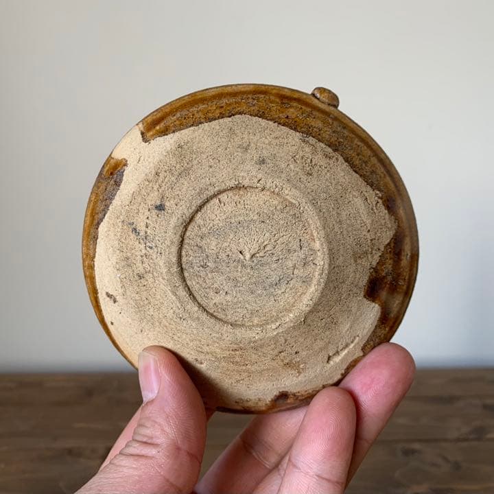 美濃 飴釉 平盃 小皿 No.1 古道具 古美術 アンティーク 美濃古窯