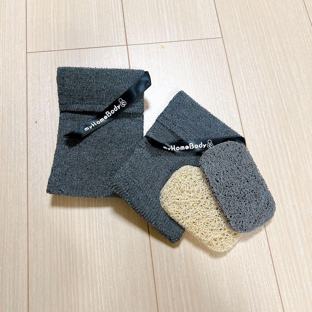 myBody 石けん置きパッド2個＋石けん ポケット2個 角質除去