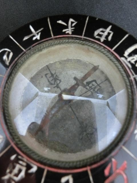 和磁石　方位磁針　木製　コンパス　アンティーク　骨董　江戸　明治　④