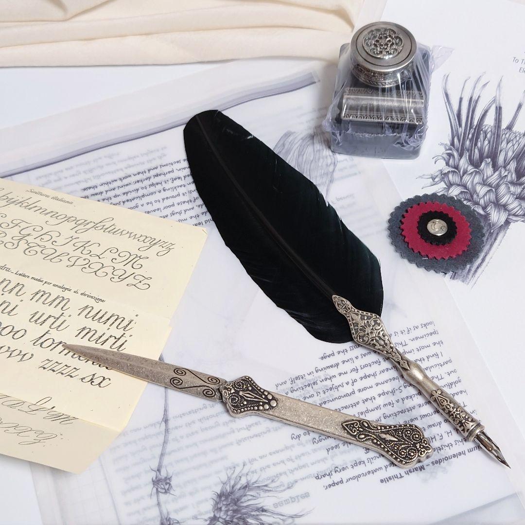 Italy製ダライッティ社　ステーショナリー　おしゃれ文房具　羽根ペンセット