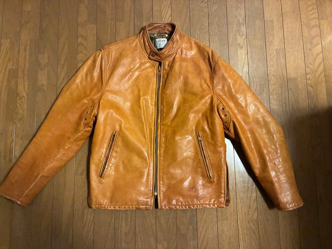 60s 70s THIS GENUINE LEATHER レザージャケット