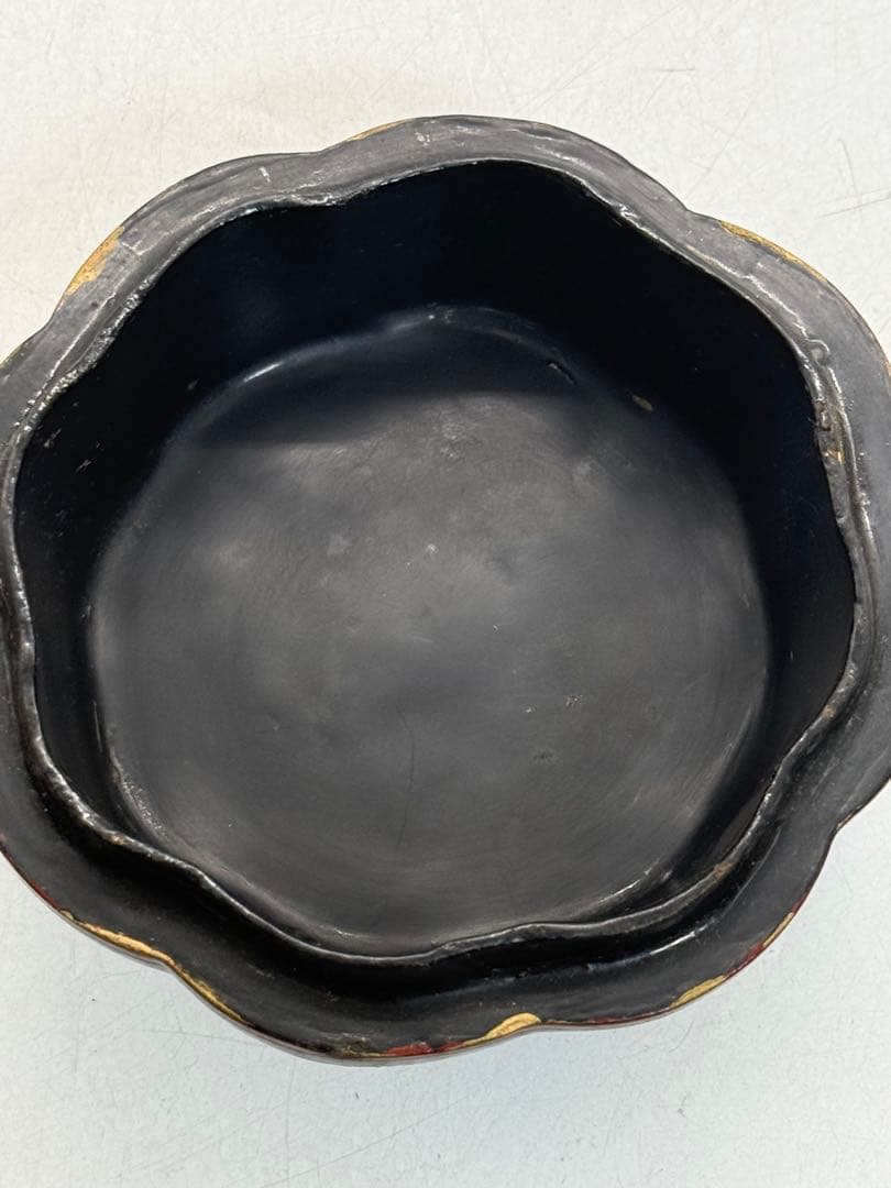 中国　漆器　唐子紋小物入　アンティーク　送料込み250905