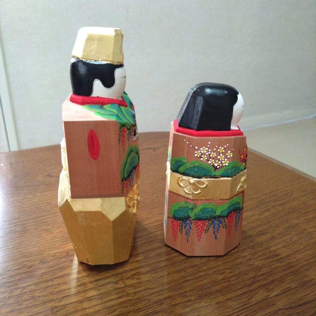 奈良一刀彫　立雛　鎌田麦風