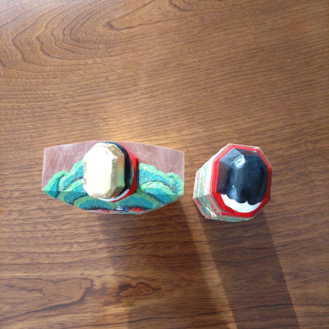 奈良一刀彫　立雛　鎌田麦風