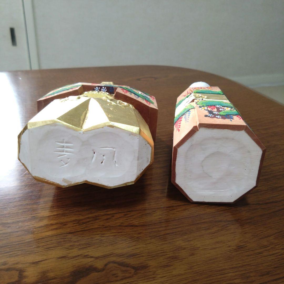 奈良一刀彫　立雛　鎌田麦風