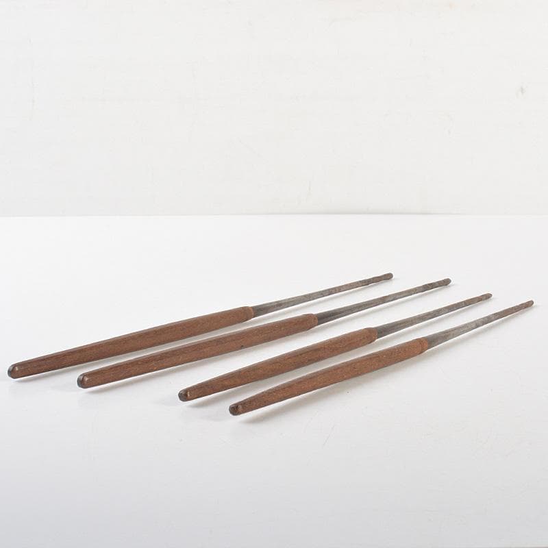 茶道具　桜木正義造　古鉄　桑柄火箸　二組　共箱　V　R7517