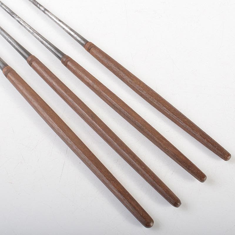 茶道具　桜木正義造　古鉄　桑柄火箸　二組　共箱　V　R7517